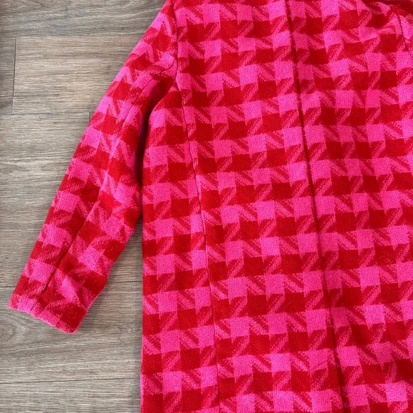 Pink & Red Plaid Winter Pea Coat - Picture 9 of 11